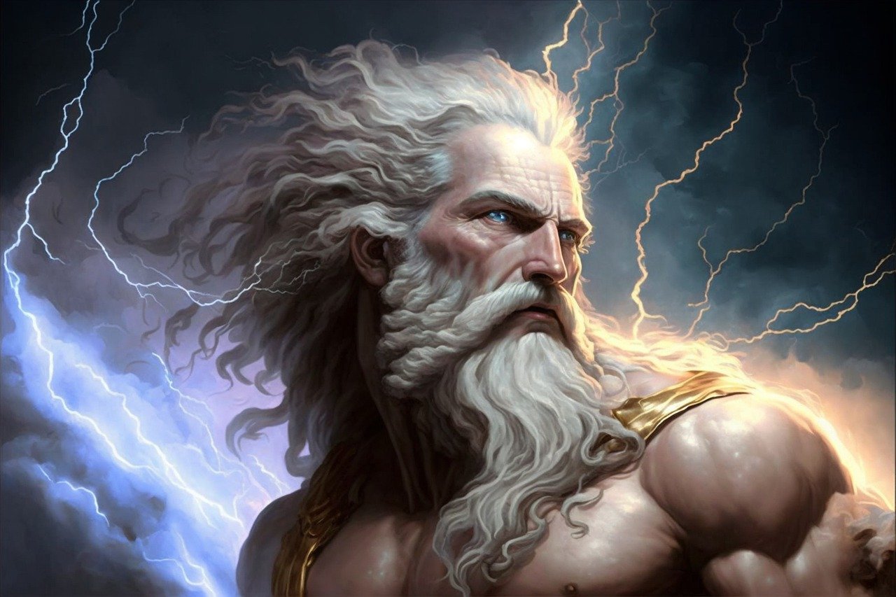 de leider van de Griekse goden Zeus