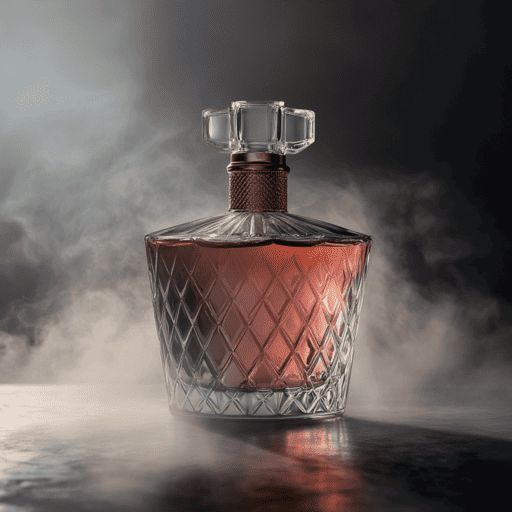 Luxe fles parfum met rook erachter