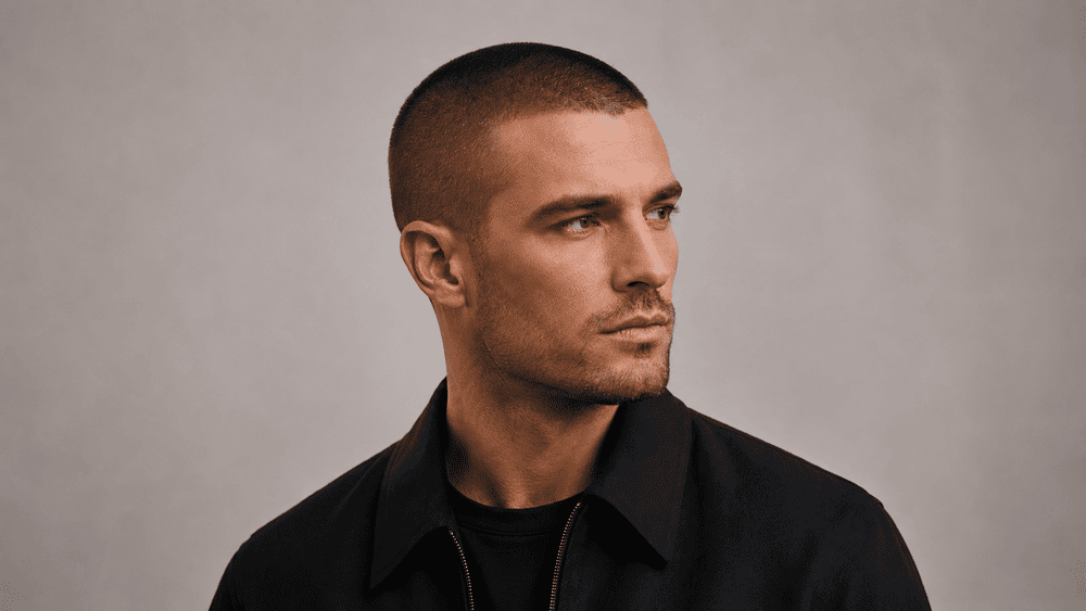 man met een classic buzz cut