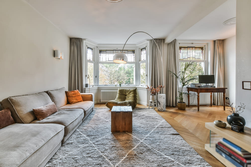 grote woonkamer volgens de zeeheldenkwartier-stijl