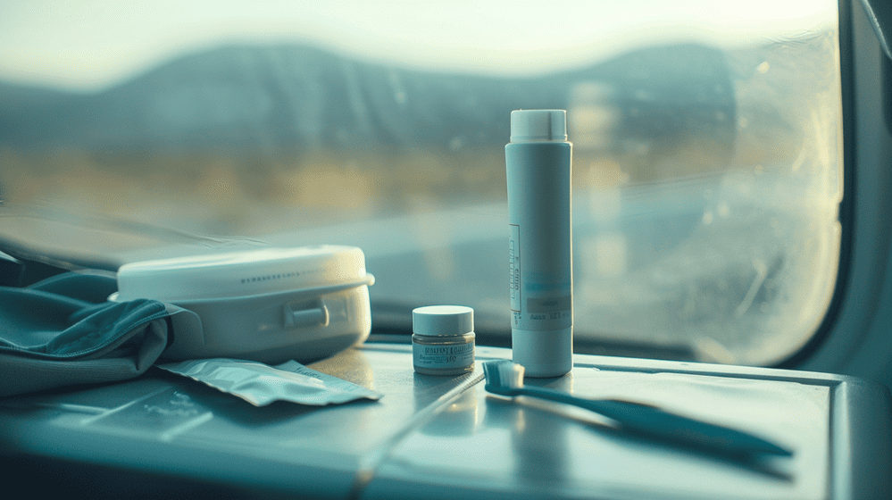foto van cabine essentials voor mannen die veel onderweg zijn