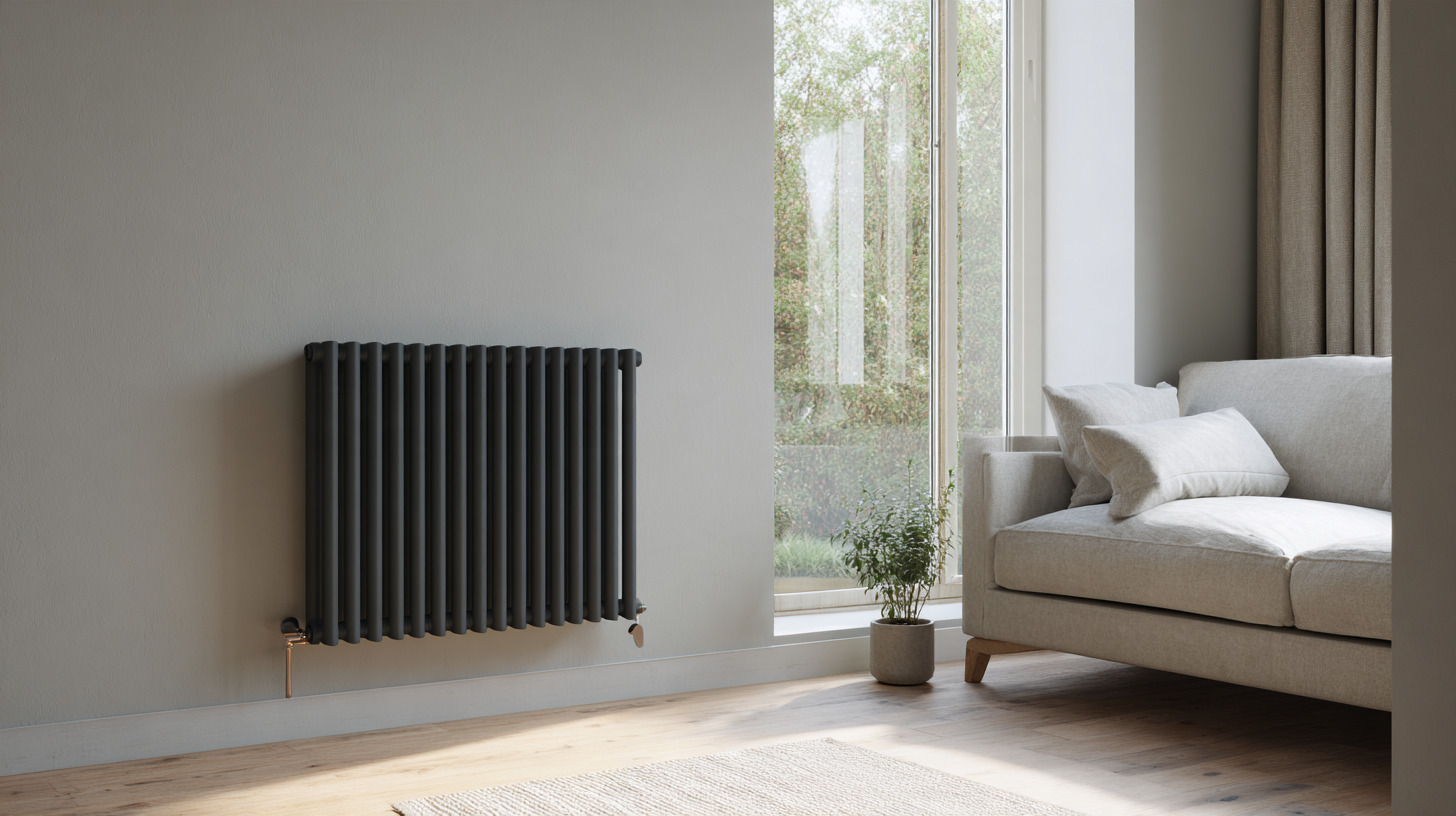 Een designradiator in de woonkamer